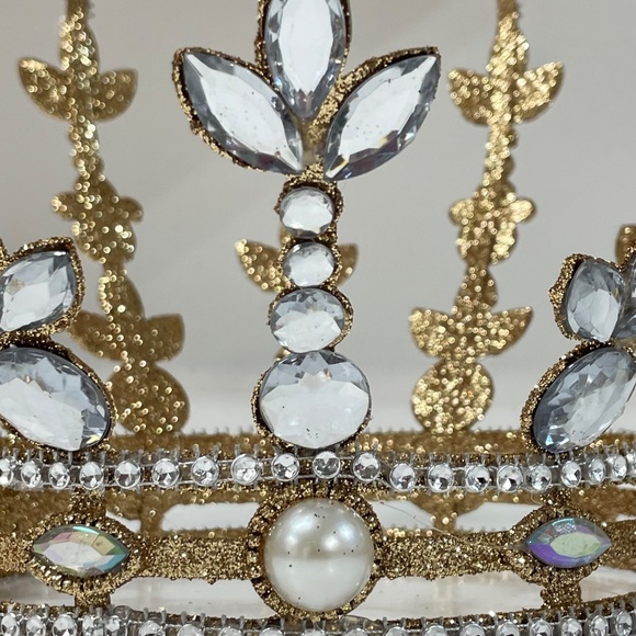 Cracker Barrel Large Jeweled Crown Christmas Tree Topper - Picture 4 of 11